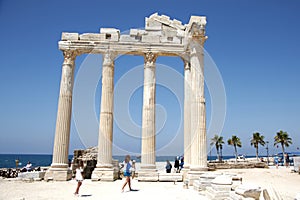 ruins of the Temple of Apollo in the ancient city of Side, Turkey