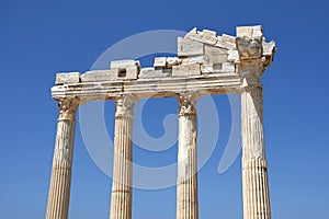 ruins of the Temple of Apollo in the ancient city of Side, Turkey