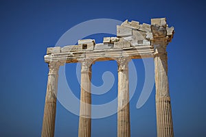 ruins of the Temple of Apollo in the ancient city of Side, Turkey