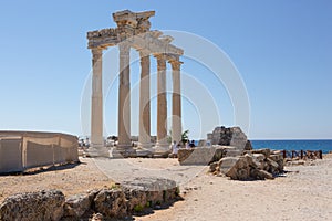 Ruins of the Temple of Apollo in Side on a beautiful summer day, Antalya, Turkey