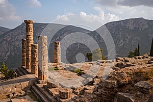 Ruins of Temple of Appolo, Delphi, Greece