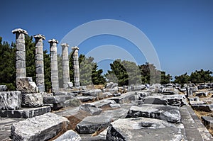 Temple of Athena of Ancient Greek City of Priene photo