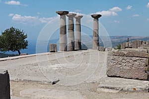 RUINS OF THE TEMPLE OF ATHENA IN ASSOS, CANAKKALE. photo