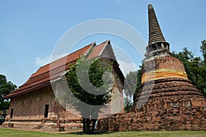 Ruins and temple of Ayutthaya Historical Park Thailand