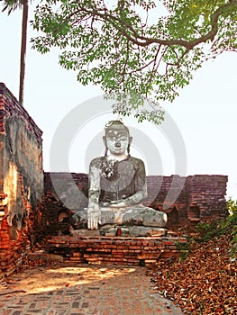 The ruins of a temple and Buddha in Inwa village