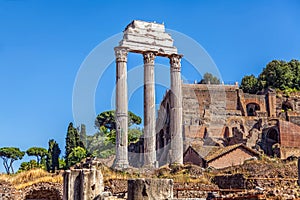 The ruins of the Temple of Castor and Pollux photo