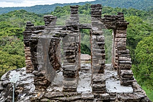 Ruins of Temple from Classic Maya period in Bonampak, Chiapas, Mexico