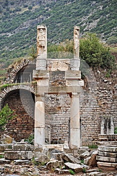 The ruins of Temple of Domitian at Ephesus