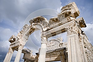 The ruins of the Temple of Hadrian