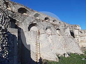 Ruins of the temple of primeval fortune in Palestrina Italy