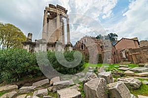 Ruins of the Temple of Vesta, Rome, Italy