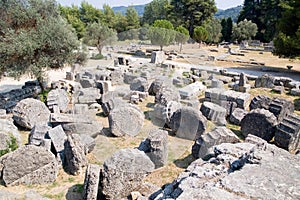 Ruins of the temple of Zeus in Olympia