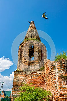 Ruins of the tent church of St. John the Evangelist of the 18th century, Russia