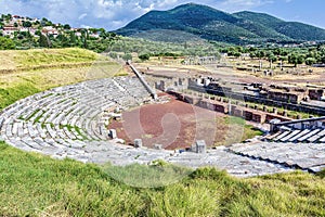 Ruins of the theater in the Ancient Messene, Peloponnese, Greece