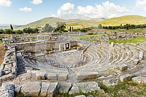 Ruins of theater in Ancient Messinia, Greece photo