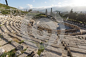 Ruins of the Theatre of Dionysus in Acropolis of Athens, Greece