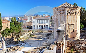 Ruins of a tower, Athens, Greece