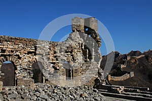 Ruins of a tower in the Great Wall of China