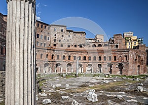 Ruins of the Trajan`s Market in Rome.