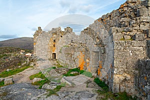 Ruins of Trevejo Castle in caceres, extremadura, spain photo