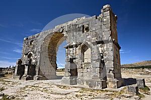 Ruins of the triumphal arch in Volubilis