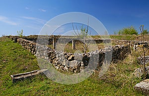 Ruins of the Tropaeum Traiani fortress in Dobrogea