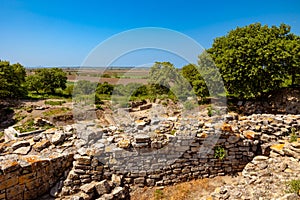 Ruins of Troy. Ancient cities in Anatolia concept photo