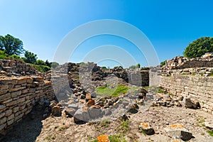 Ruins of Troy in Canakkale Turkiye. Ancient greek cities in Anatolia photo