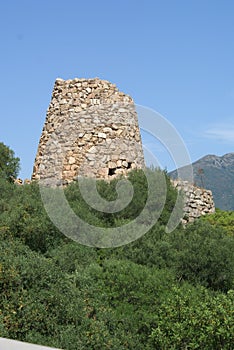 Ruins of a typical nuraghe in south east Sardinia, Italy