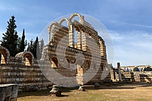 Ruins of the Umayyad Aanjar (Anjar) in Beeka valley Lebanon Middle east