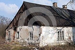 Ruins of uninhabited old rural house