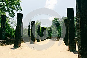 Ruins of Vatadage in Polonnaruwa Archaeological Museum