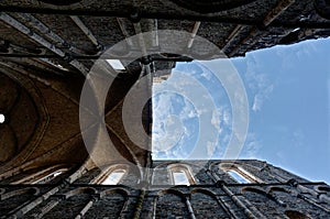 Ruins vaults cathedral Abbey Villers la Ville, Belgium