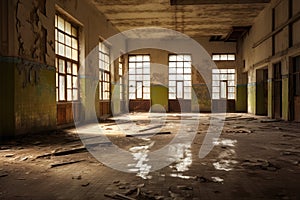 ruins of a very heavily polluted industrial factory, place was known as one of the most polluted towns