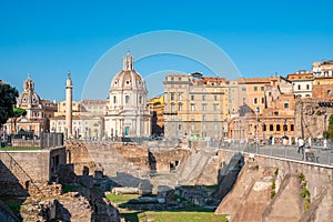 Ruins in Via dei Fori Imperiali, Rome, Italy