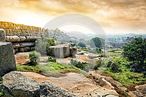 Ruins of Vijayanagara Empire in Hampi, India