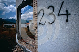 Ruins at a village in Kosovo.