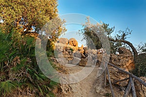 Ruins which are a symbol Valley of the Temples, Agrigento, Sicily.