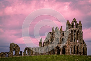 Whitby Abbey at sunset