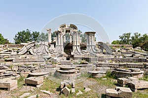Ruins in Yuanmingyuan or Yuanming Yuan Old Summer Palace in Beijing photo