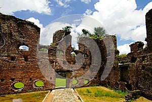 Ruins of Zeeland fort on the island in Essequibo delta, Guyana photo