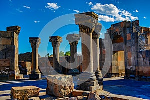 Ruins of the Zvartnos temple in Yerevan