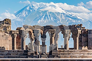 Ruins of the Zvartnos temple in Yerevan, Armenia