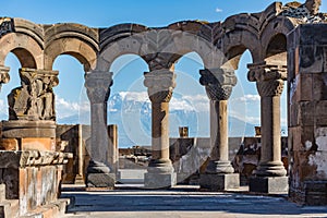 Ruins of the Zvartnos temple in Yerevan, Armenia