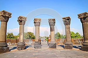 Ruins of Zvartnots Cathedral Dedicated to St. Gregory View from Inside, Vagharshapat City,