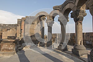 Ruins of Zvartnots celestial angels temple Armenia, Central As