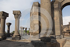 Ruins of Zvartnots celestial angels temple Armenia, Central As