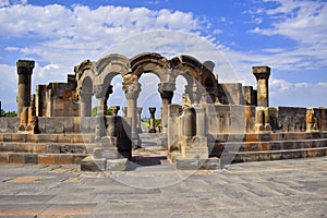 Ruins of Zvartnots temple in Armenia