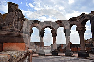 Ruins of Zvartnots temple in Armenia