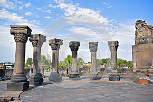 Ruins of Zvartnots temple in Armenia